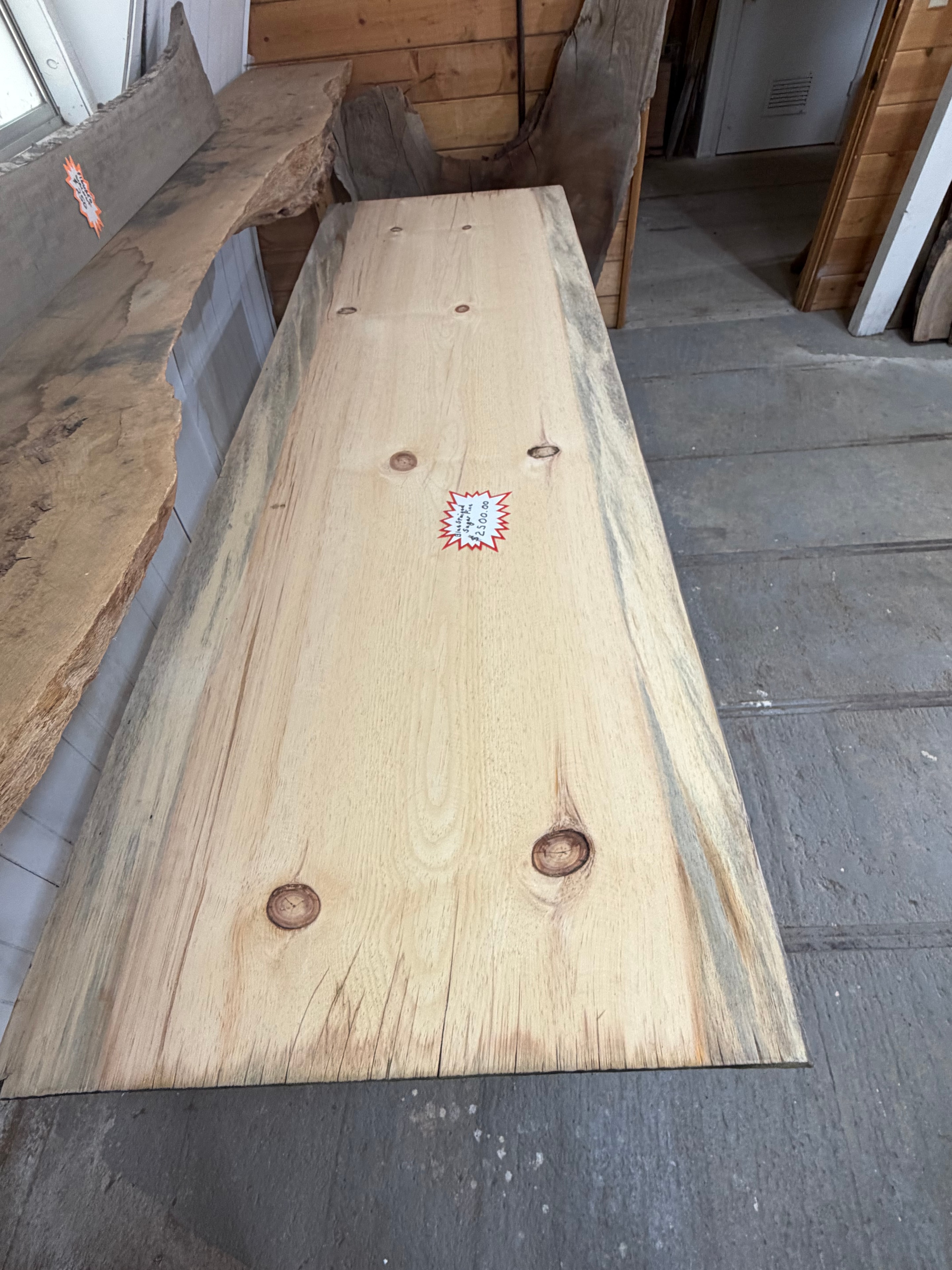Sugarpine Live Edge Slab for Dining Table, Bar Top, Kitchen Island